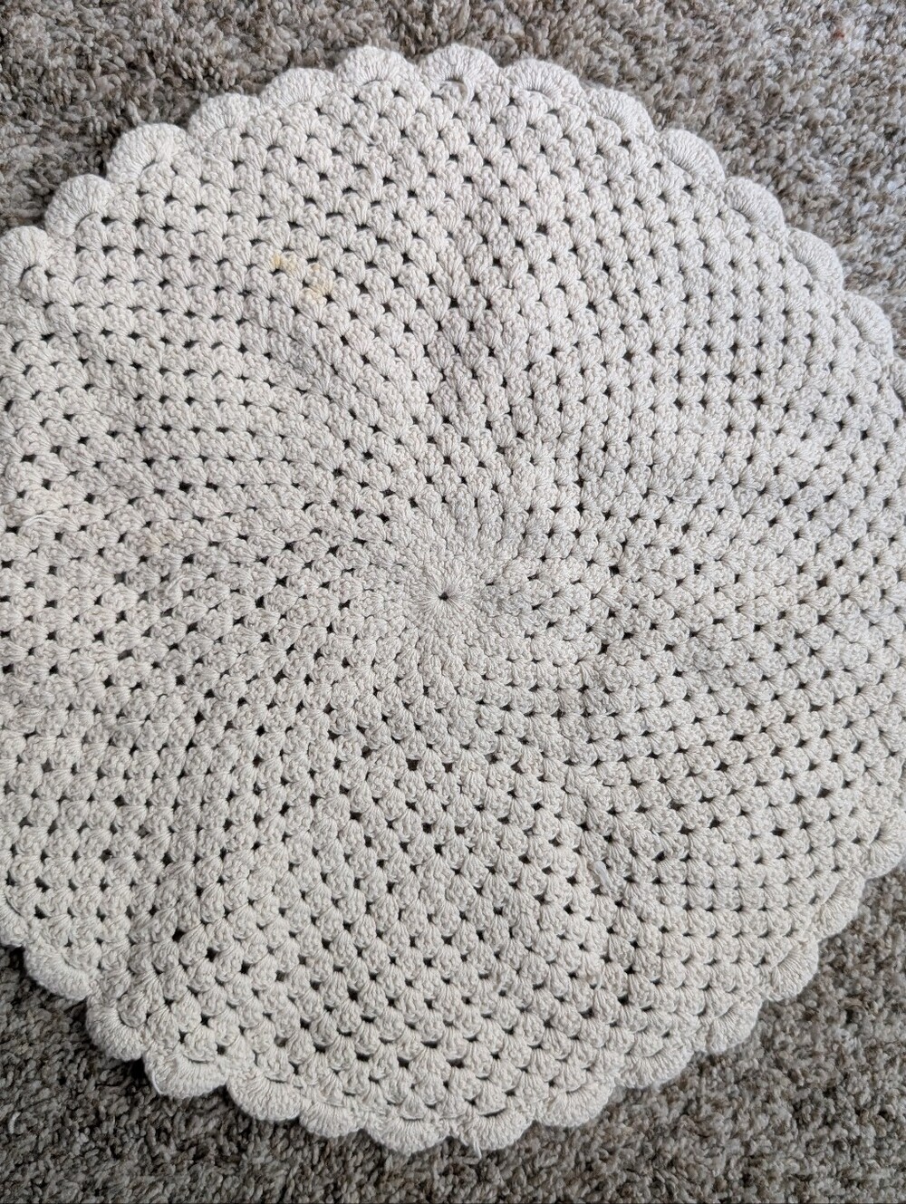 Handmade Cream Crochet Lace Doily- Home Accents